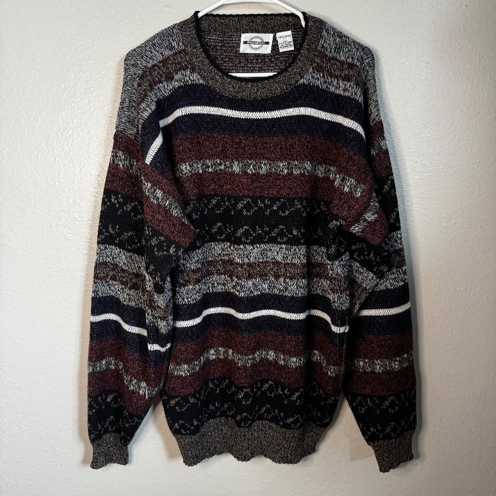 Piccadilly Vintage Stripped Retro Sweater Size LT